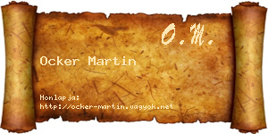 Ocker Martin névjegykártya